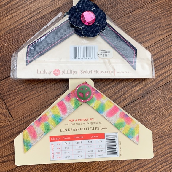Lindsay Phillips switch flops kids straps size medium - Picture 4 of 4